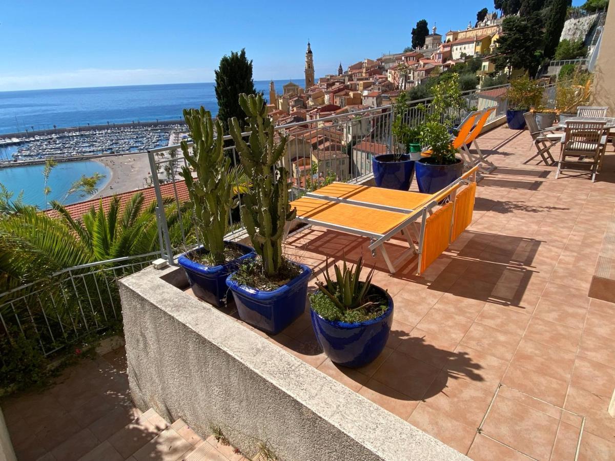 Villa L'Ensoleillee Vue Panoramique Mer, 250 M De La Plage Et Du Centre Ville Menton Eksteriør bilde