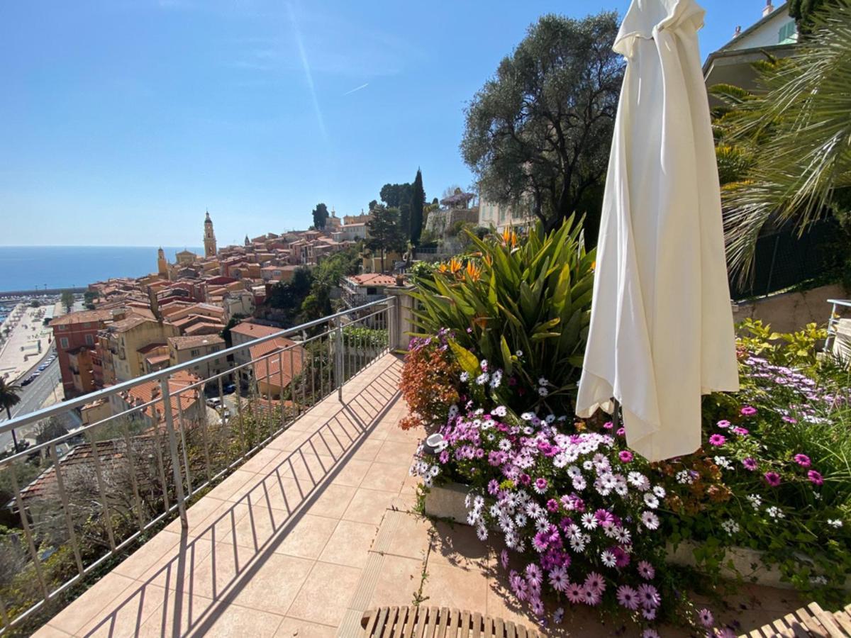 Villa L'Ensoleillee Vue Panoramique Mer, 250 M De La Plage Et Du Centre Ville Menton Eksteriør bilde