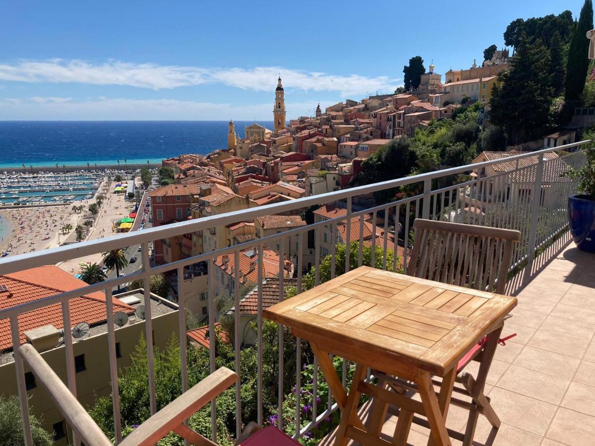 Villa L'Ensoleillee Vue Panoramique Mer, 250 M De La Plage Et Du Centre Ville Menton Eksteriør bilde
