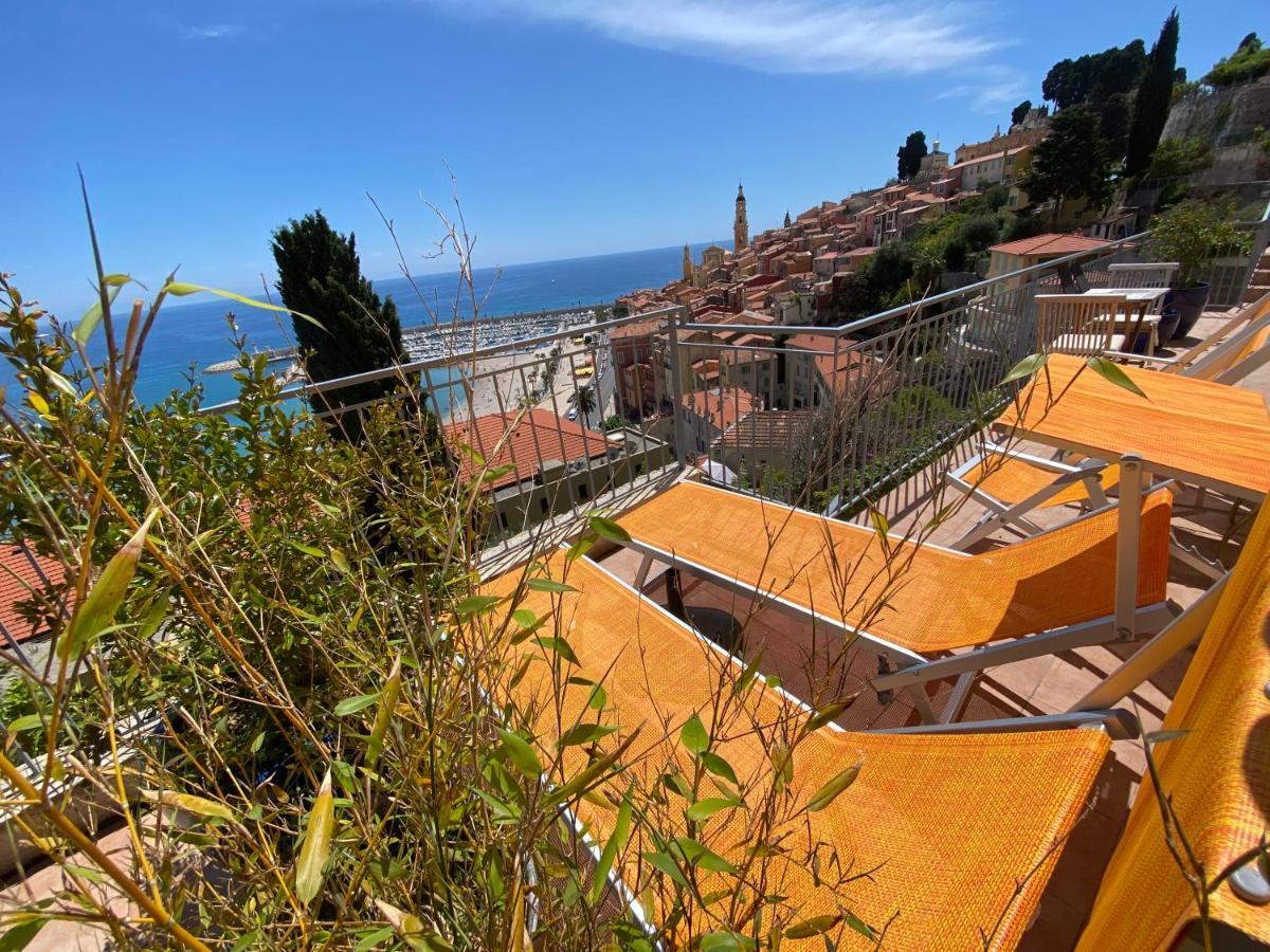 Villa L'Ensoleillee Vue Panoramique Mer, 250 M De La Plage Et Du Centre Ville Menton Eksteriør bilde