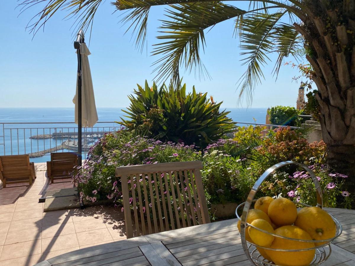Villa L'Ensoleillee Vue Panoramique Mer, 250 M De La Plage Et Du Centre Ville Menton Eksteriør bilde